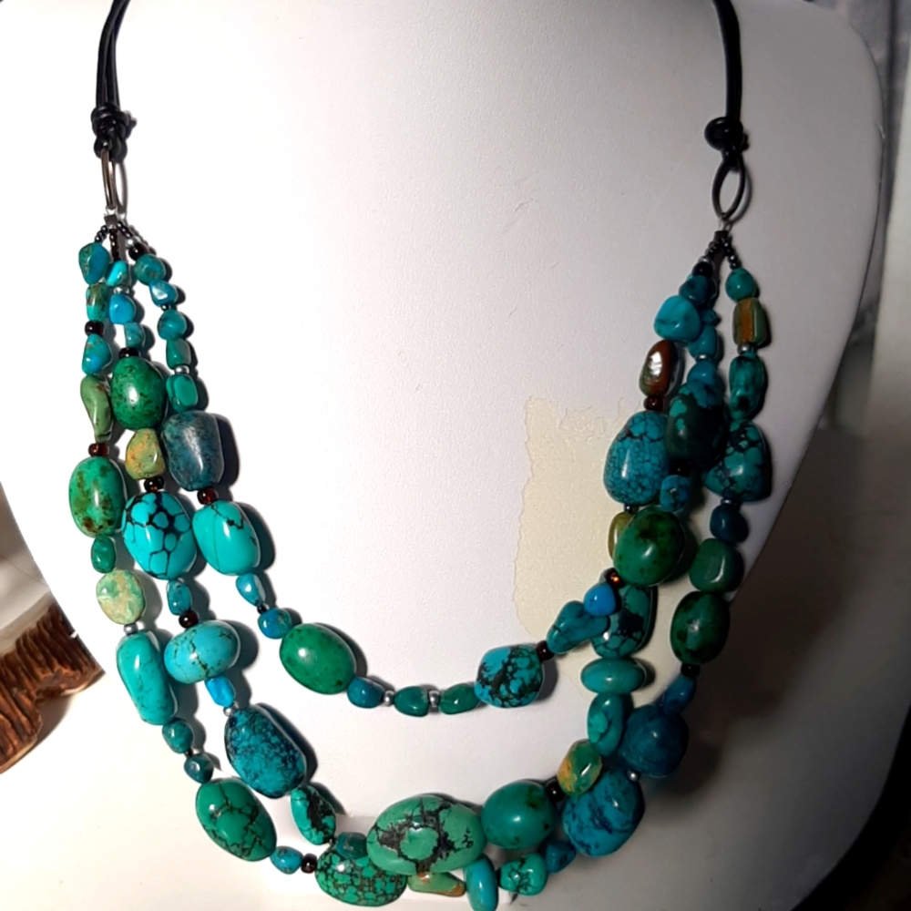 Peyote Bird 3 Strand Necklace